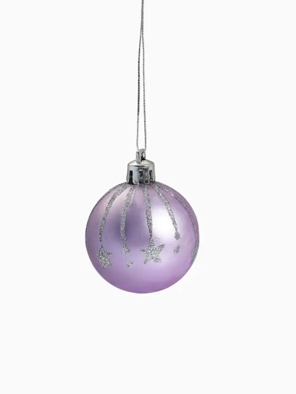 Ёлочные игрушки &laquo;Морозная ночь&raquo;, шары новогодние, d=5 см, набор 12 шт., сиреневый