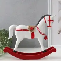 Фигура дерево «Лошадка-качалка», белая с красным декором, 26.5×6.5×22.5 см Фигура дерево «Лошадка-качалка», белая с красным декором, 26.5×6.5×22.5 см