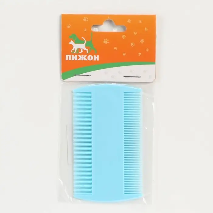 Расчёска для вычесывания блох, 8,8 х 5,2 см, светло-голубая