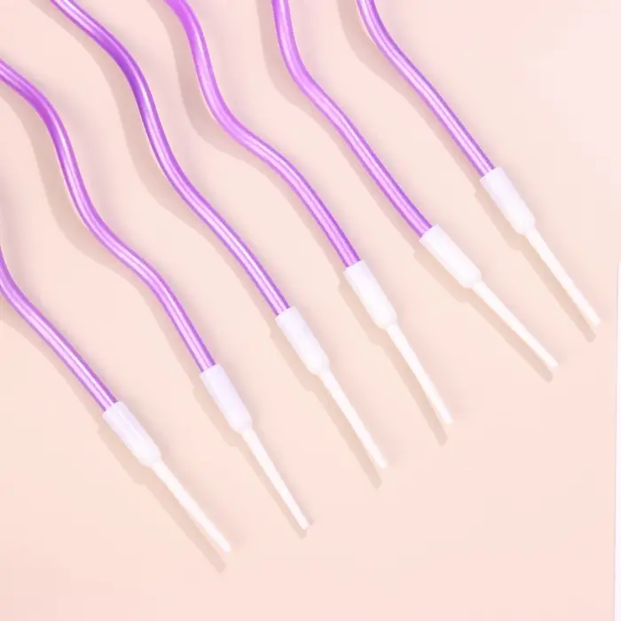 Свечи для торта витые «Серпантин» 6 шт., коктейльные, фиолетовые Свечи для торта витые «Серпантин» 6 шт., коктейльные, фиолетовые