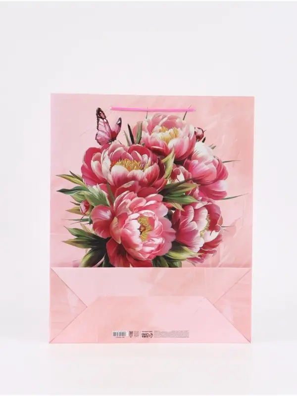 Пакет подарочный &laquo;Поздравляем&raquo;,цветы , 40 &times; 15 &times; 49 см