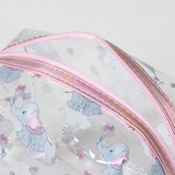 Косметичка на молнии, с ручкой, цвет прозрачный