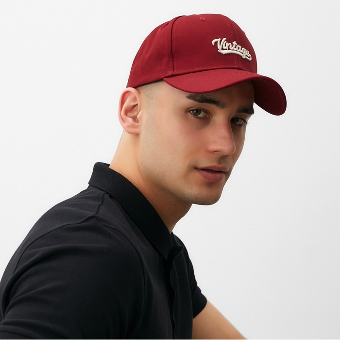 Кепка MINAKU "Vintage", цвет красный, размер 56-58