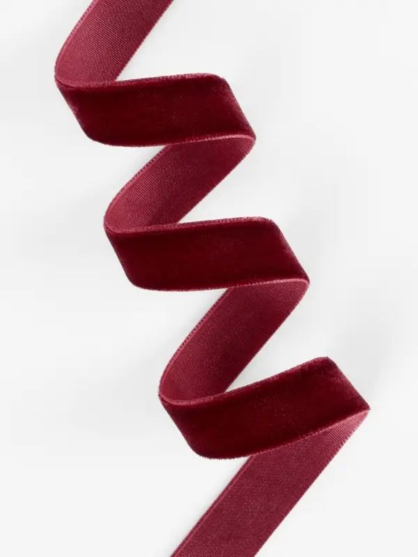 Лента бархатная, 15 мм, 18&plusmn;1 м, бордовая №43
