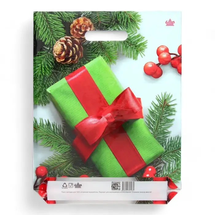 Пакет подарочный новогодний &laquo;Калина в подарок&raquo;, полиэтиленовый с вырубной ручкой, 40&times;31 см