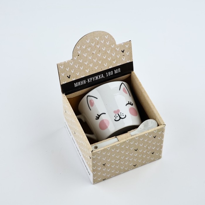 Подарочный набор «Котик»: кружка 180 мл, ложка
