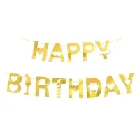 Гирлянда на ленте &laquo;Happy Birthday&raquo;, золото, 200 см