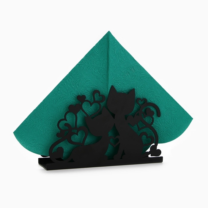 Салфетница «Коты» металлическая, 14 х 9 см