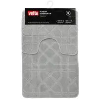 Набор ковриков для ванной и туалета тм VETTA Геометрия, 50x80см + 50x40см, полиэстер, 3 цвета