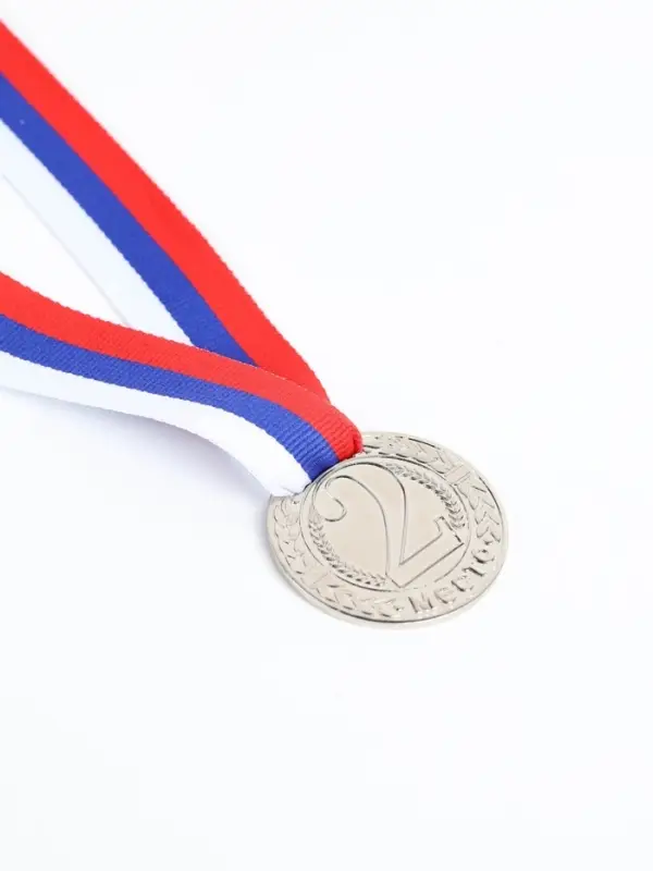 Медали для награждения, под нанесение, d=4 см, 3 шт., на ленте, разноцветные