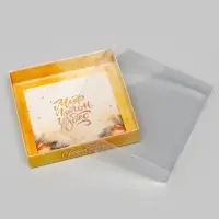Коробка новогодняя с PVC крышкой, «Мир полон Чудес», 16×16×3 см
