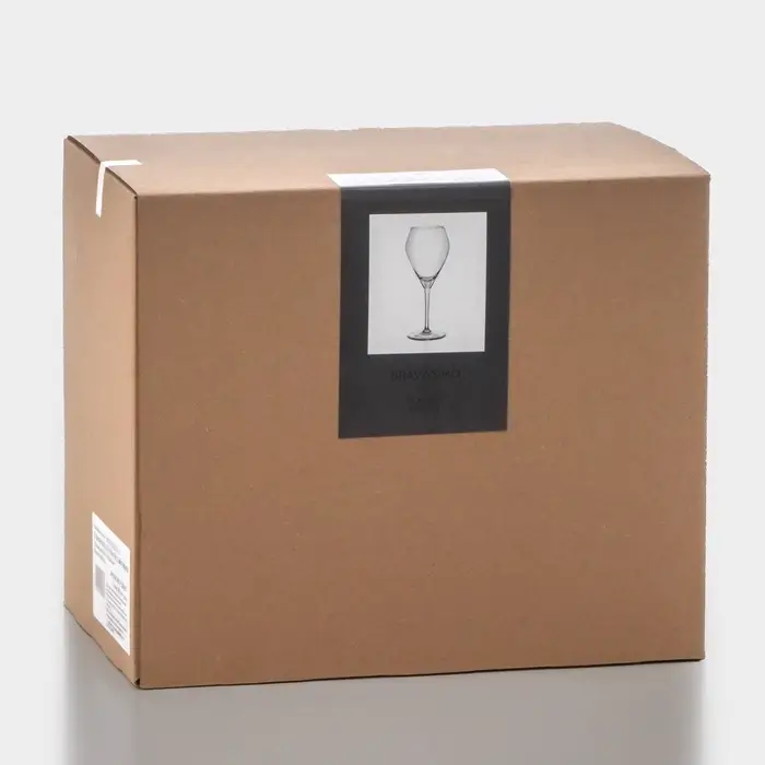 Бокалы для вина &laquo;Брависсимо&raquo;, 360 мл, набор 6 шт., стекло, прозрачные