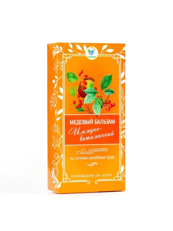 Безалкогольный алтайский медовый бальзам на травах Vitamuno &laquo;Иммуно-витаминный&raquo;, 250 мл