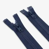 Молния &laquo;Трактор&raquo;, №8, разъёмная, 2 замка, замки автомат, 110 см, тёмно-синяя