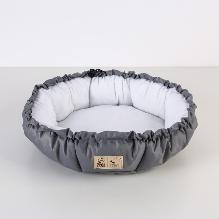 Лежанка для кошек и собак двусторонняя серая, 50-30х12 см Лежанка для кошек и собак двусторонняя серая, 50-30х12 см