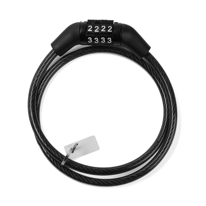 Замок навесной велосипедный ТУНДРА, кодовый, 6х650 мм Замок навесной велосипедный ТУНДРА, кодовый, 6х650 мм