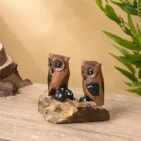 Сувенир интерьерный "Совушки" 15х9х14 см, дерево Сувенир интерьерный "Совушки" 15х9х14 см, дерево