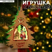 Подвеска световая &laquo;Дед Мороз&raquo;, 13&times;3&times;18 см, 6 LED, от батареек, свечение тёплое белое