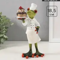 Фигурка полистоун лак &laquo;Лягуха кондитер&raquo;, 18.5&times;8.5&times;8 см
