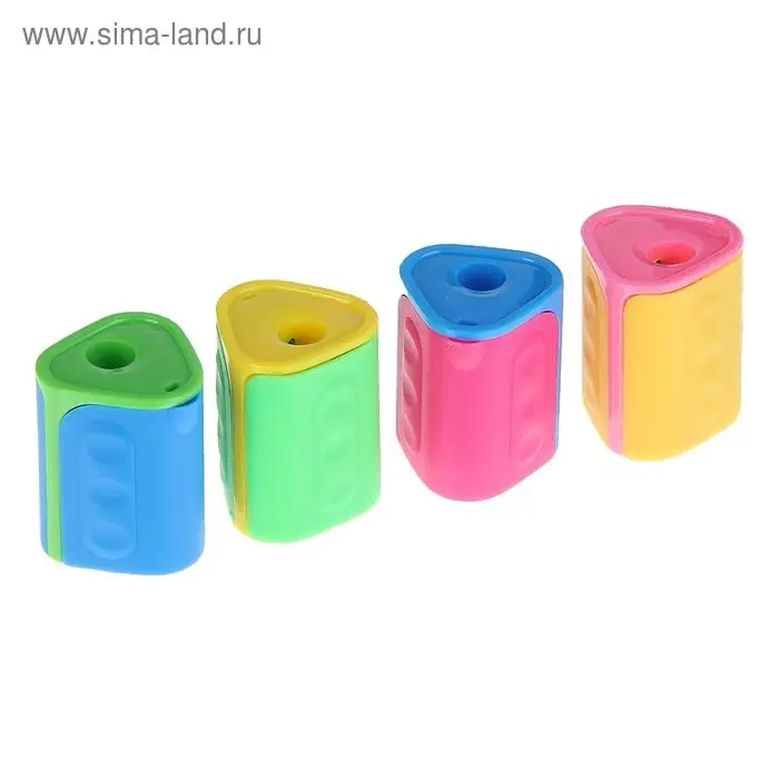 Точилка с контейнером «Треугольная», корпус МИКС Точилка с контейнером «Треугольная», корпус МИКС