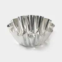 Форма для выпечки ромовой бабы, d=13 см, h=5.4 см, жесть, серебристая