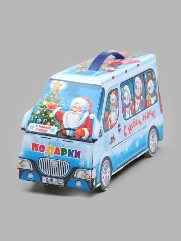 Подарочная коробка новогодняя &laquo;Автобус для снеговиков&raquo; 143&times;270&times;100, для сладких подарков