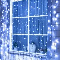 Гирлянда &laquo;Занавес&raquo; 2&times;3 м, IP44, УМС, тёмная нить, 760 LED, свечение белое, мерцание, 220 В