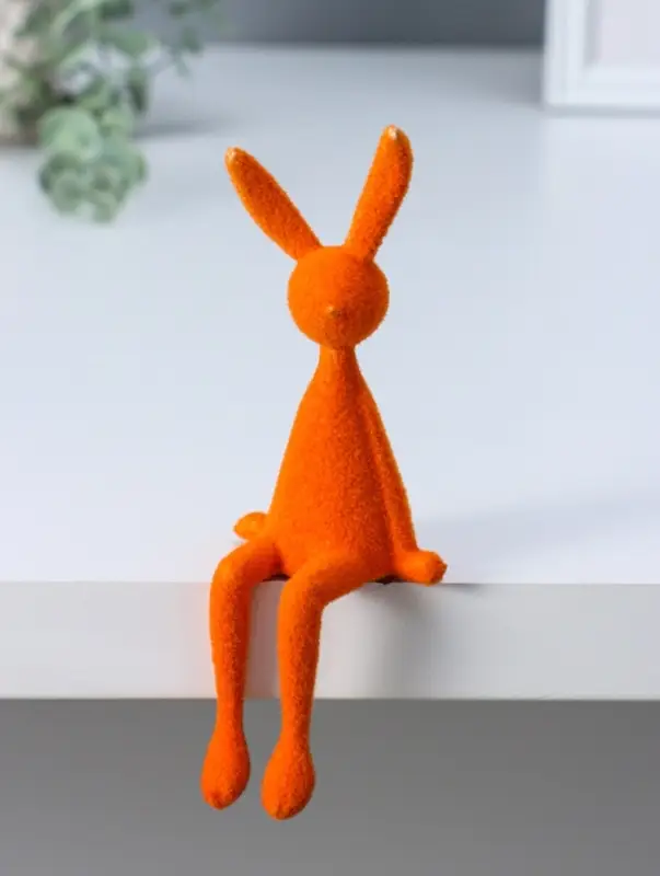 Сувенир пластик на полку "Зайчик" оранж 5х5,5х15 см