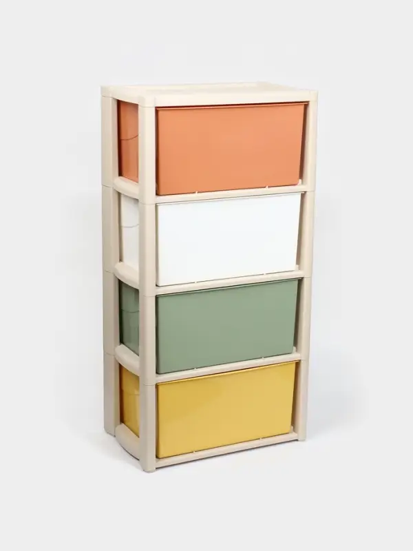 Комод 4-х секционный &laquo;Колорит&raquo;, пластик, 47.5&times;30&times;94 см, МИКС