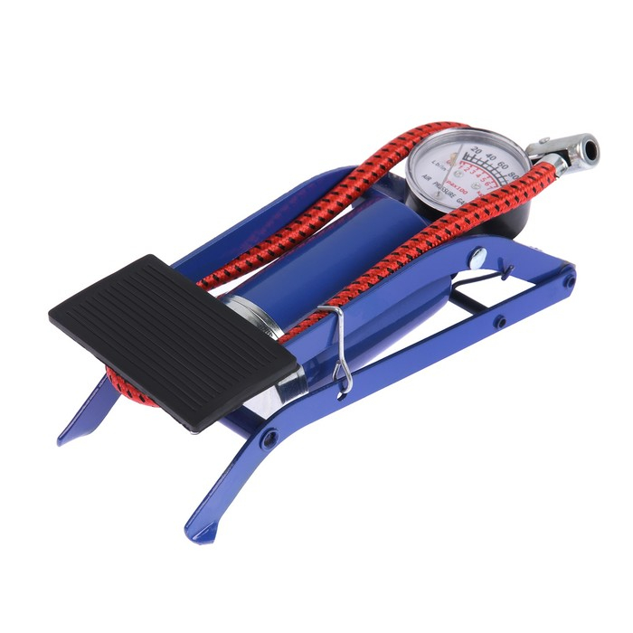 Насос ножной Cartage с манометром, 1 цилиндр Насос ножной Cartage с манометром, 1 цилиндр