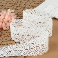 Кружево вязаное, 45 мм, 10&plusmn;1 м, белое