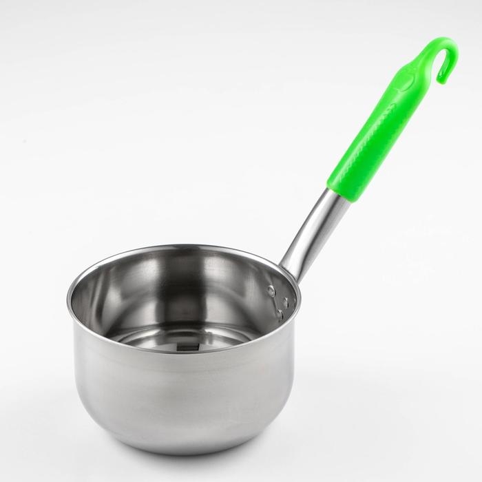 Ковш из нержавеющей стали, 1 л, пластиковая ручка, цвет ручки МИКС Ковш из нержавеющей стали, 1 л, пластиковая ручка, цвет ручки МИКС