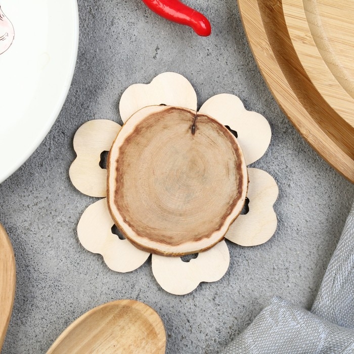 Подставка под горячее «Пончик», 12 см, можжевельник Подставка под горячее «Пончик», 12 см, можжевельник