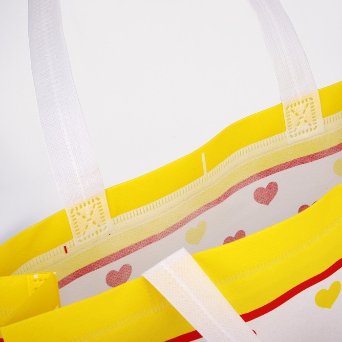 Сумка хозяйственная без застёжки, цвет белый/красный Сумка хозяйственная без застёжки, цвет белый/красный