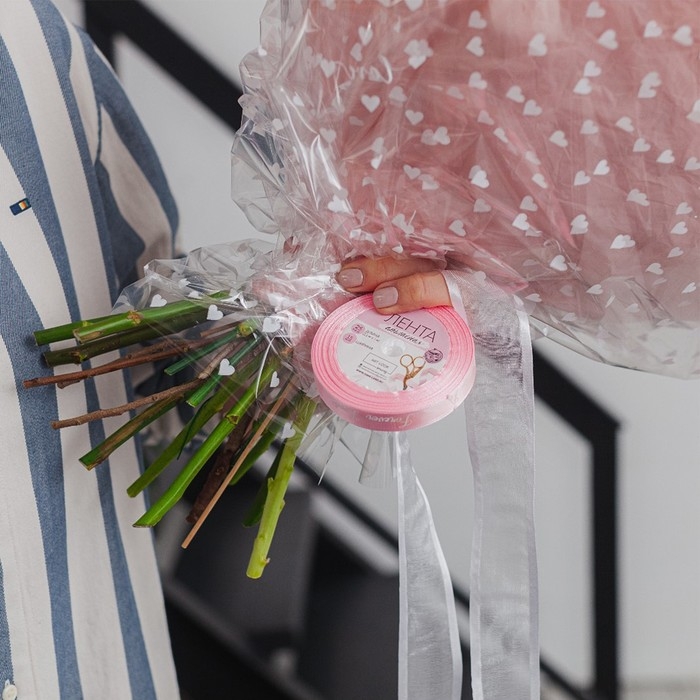 Лента атласная «Forever love», 15 мм × 23 ± 1 м, цвет розовый Лента атласная «Forever love», 15 мм × 23 ± 1 м, цвет розовый