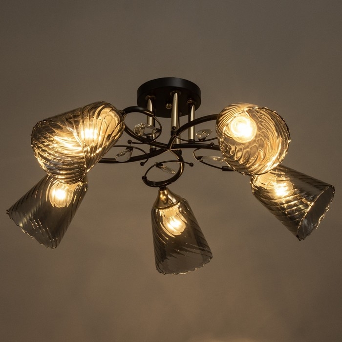 Люстра Люстра "Рони" 5хЕ27 40Вт черный 62х62х23см BayerLux