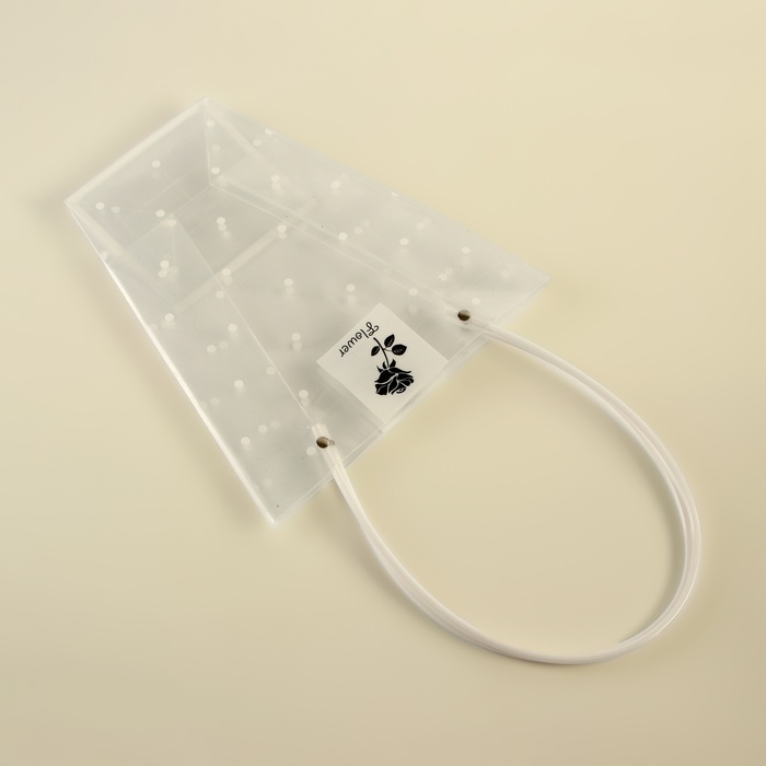 Сумка для цветов прозрачная,  Сумка для цветов прозрачная, "Горошек", влагостойкая, 26х24х12 см