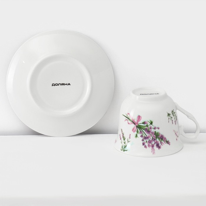 Сервиз фарфоровый чайный Доляна «Лаванда», 12 предметов: 6 чашек 220 мл, 6 блюдец d=14 см Сервиз фарфоровый чайный Доляна «Лаванда», 12 предметов: 6 чашек 220 мл, 6 блюдец d=14 см
