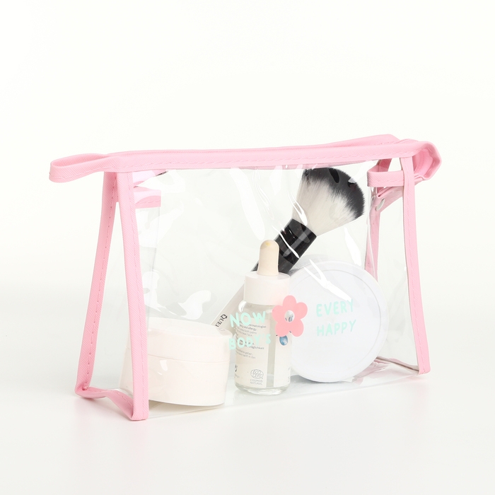 Набор косметичек 3 в 1 на молнии, цвет розовый Набор косметичек 3 в 1 на молнии, цвет розовый