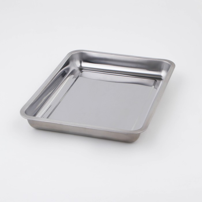 Поднос из нержавеющей стали, 39,5×29,5 см, толщина 1 мм, цвет серебряный Поднос из нержавеющей стали, 39,5×29,5 см, толщина 1 мм, цвет серебряный