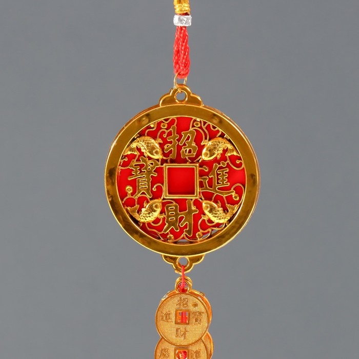 Подвеска пластик, текстиль Подвеска пластик, текстиль "9 монет" 1,8х7х36 см