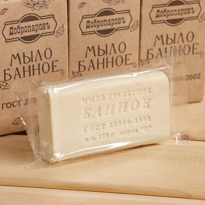 Мыло туалетное "Банное" Добропаровъ, набор 6 шт по 100 г