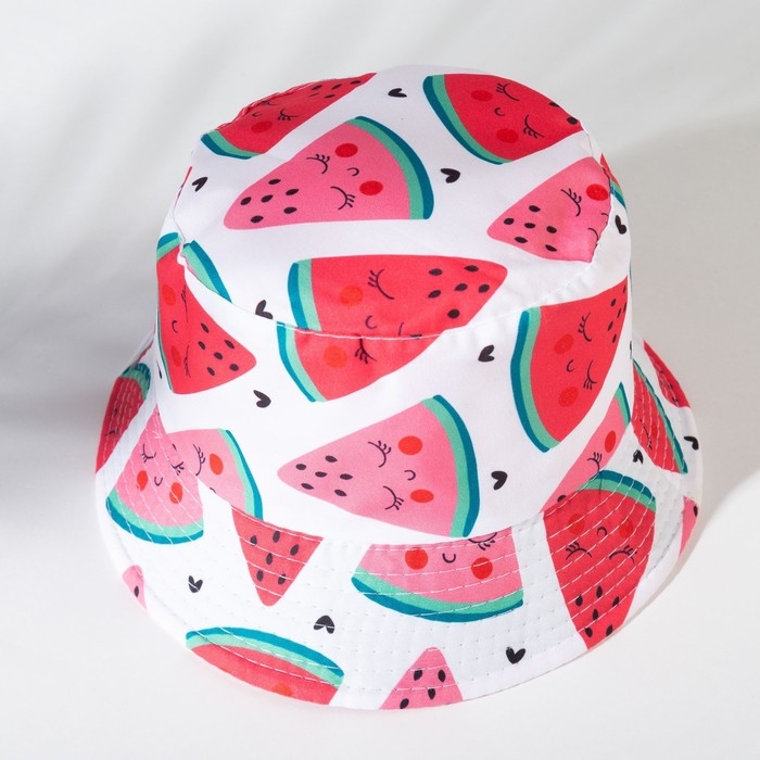 Панама детская MINAKU Панама детская MINAKU "Арбуз" цвет белый/розовый, р-р 52