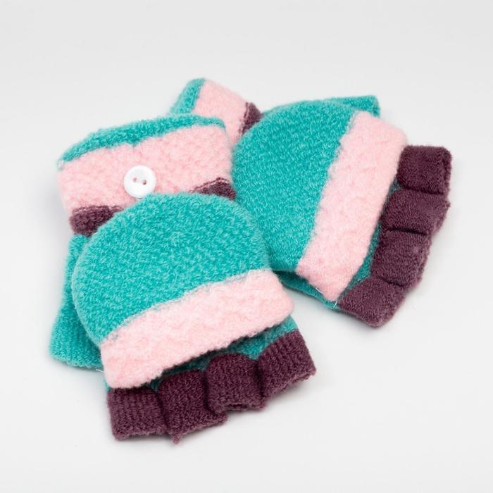 Варежки-митенки детские MINAKU, 14 см,  цв.зеленый Варежки-митенки детские MINAKU, 14 см,  цв.зеленый