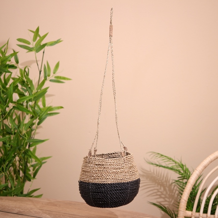 Кашпо плетёное, подвесное 20х20х65 см Кашпо плетёное, подвесное 20х20х65 см