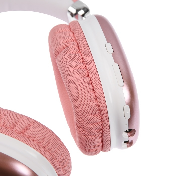 Наушники беспроводные RX-8, полноразмерные, микрофон, BT 5.3, AUX, 400 мАч, розовые Наушники беспроводные RX-8, полноразмерные, микрофон, BT 5.3, AUX, 400 мАч, розовые