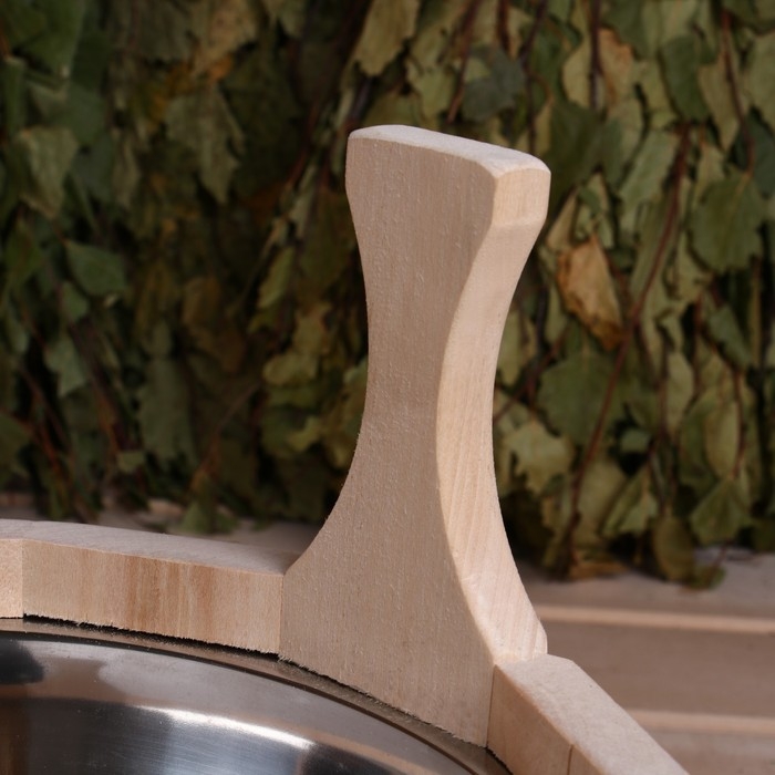 Шайка-таз из липы, 5 л, нержавеющая вставка Шайка-таз из липы, 5 л, нержавеющая вставка