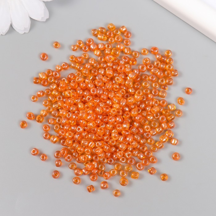 Бисер стекло 6/0  Бисер стекло 6/0 "Апельсин" прозрачный 450 гр