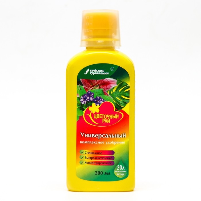 Жидкое комплексное удобрение Жидкое комплексное удобрение "Цветочный рай" универсальное, 200 мл