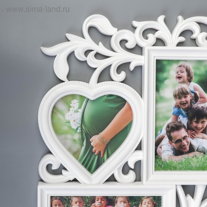 Фоторамка-Коллаж  Фоторамка-Коллаж "С сердцем"  на 5 фото (пластиковый экран)